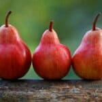 three red pears